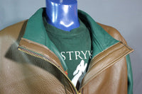 Our Bomber Jacket in Brown and Green ELK! - front view