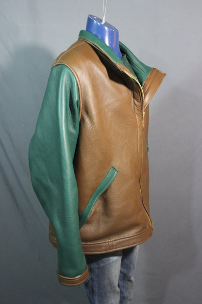 Our Bomber Jacket in Brown and Green ELK! - view 3
