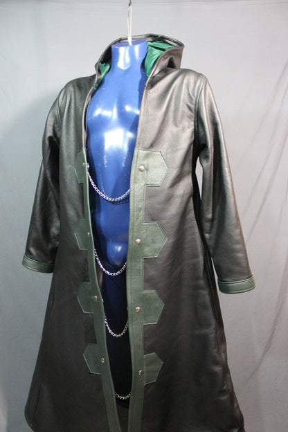 Sir Tom Matt's Collection - Leather Cape with Silk Lining - front view