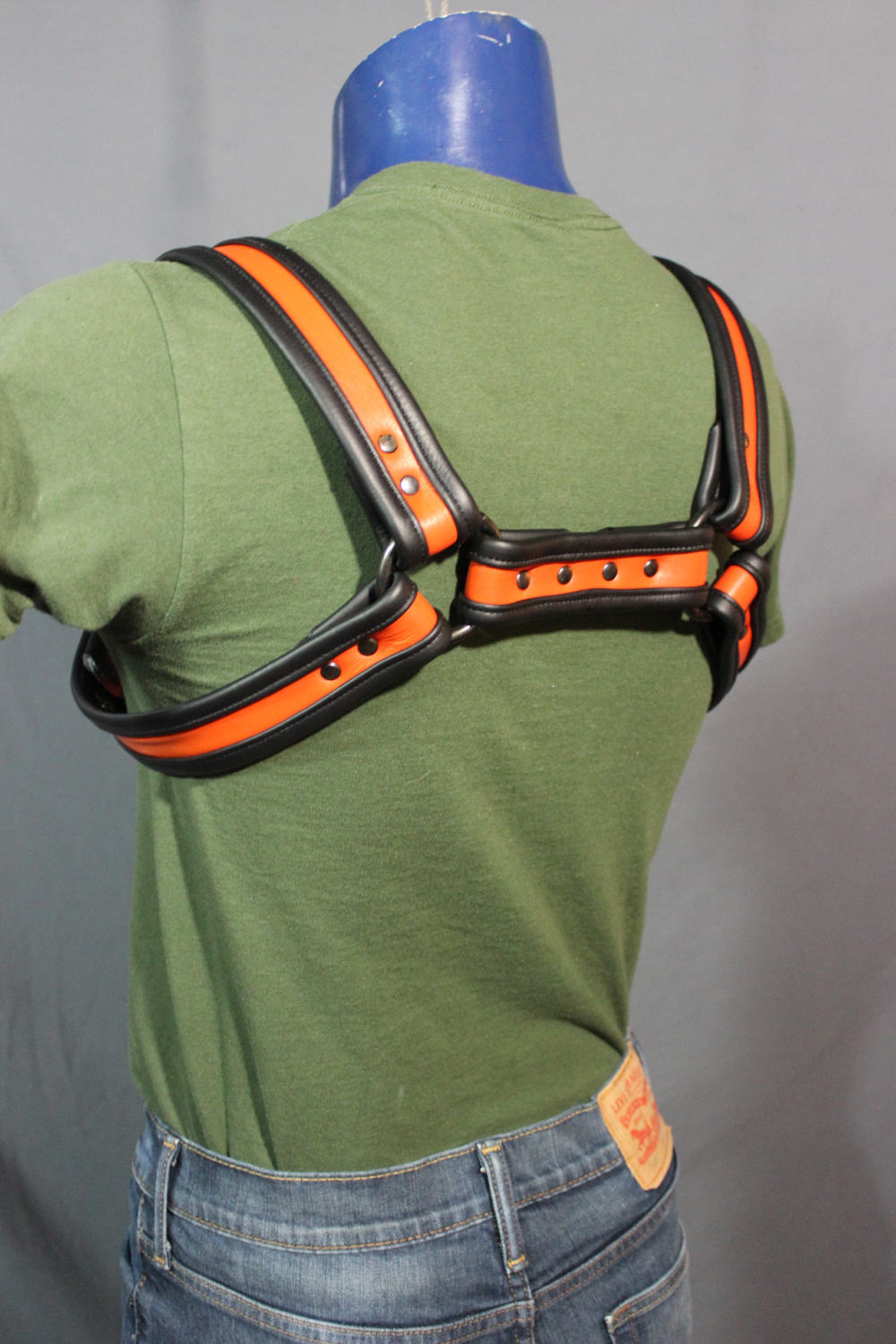 Black and Orange Bulldog Harness and Jock Combo! - view 4