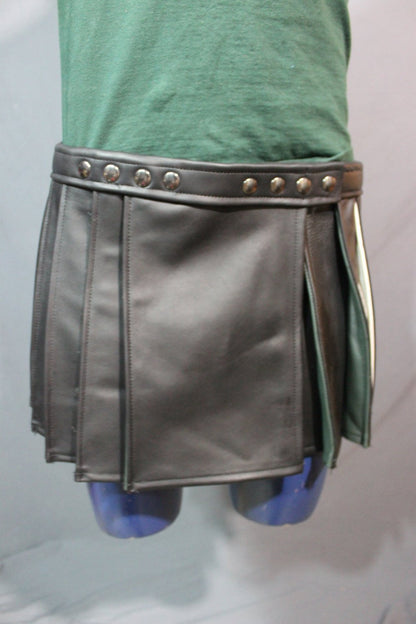 Pleated Leather Kilt - Short Version - view 4