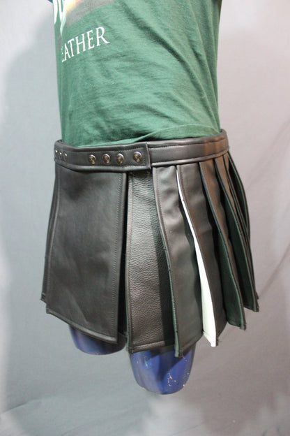 Pleated Leather Kilt - Leather Boy Pride - view 2