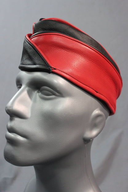 Harlequin Style Leather Garrison Cap - view 3