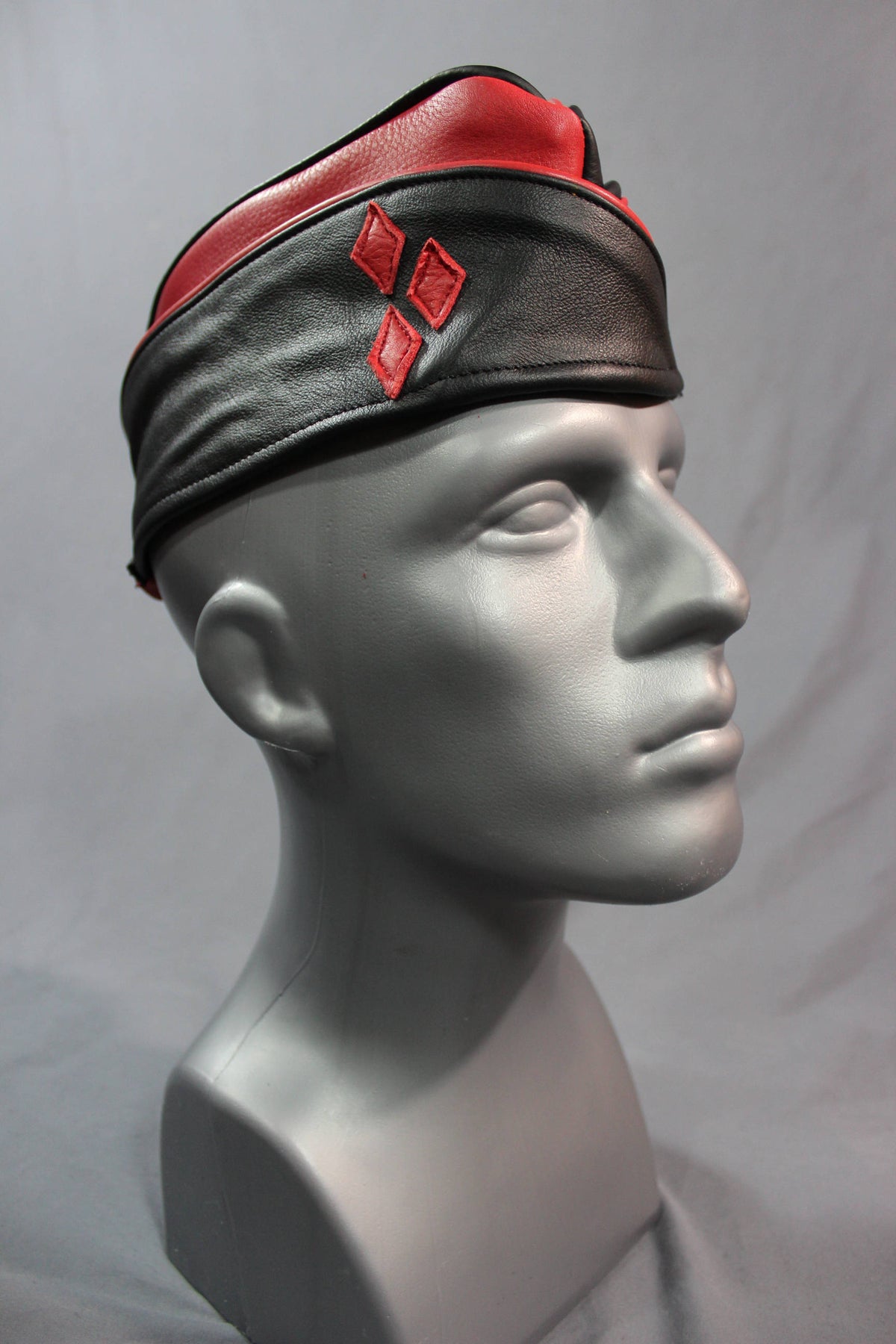 Harlequin Style Leather Garrison Cap - view 5
