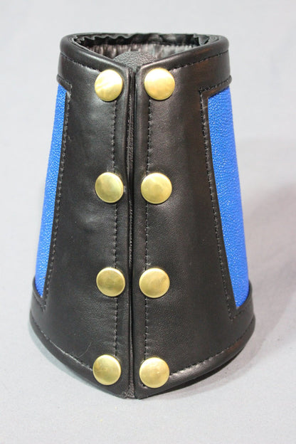 Blue stingray cuff with custom Victorian Curiousities pin! - view 2