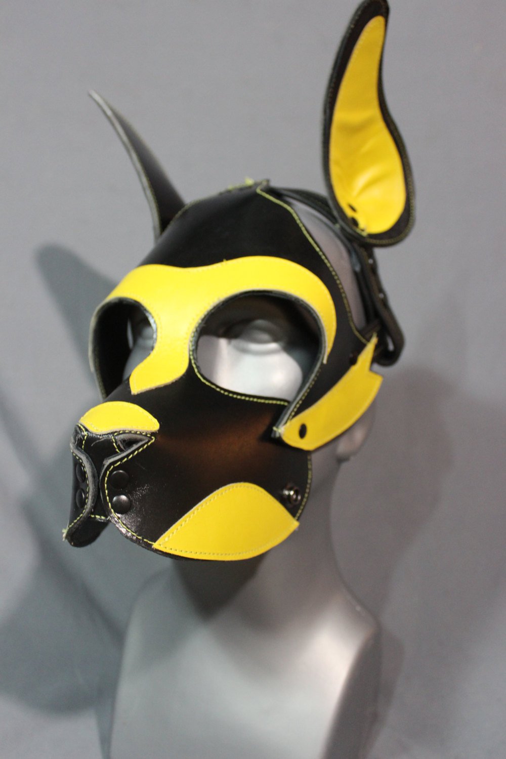 Pup Mask in Black and YELLOW with removable muzzle - view 4