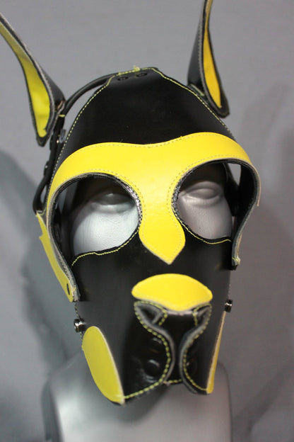 Pup Mask in Black and YELLOW with removable muzzle - view 5
