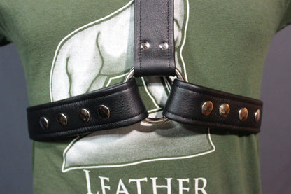 Classic Black Extended X Harness, Soft Leather Strapping - view 4