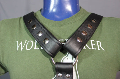 Classic Black Extended X Harness, Soft Leather Strapping - view 5