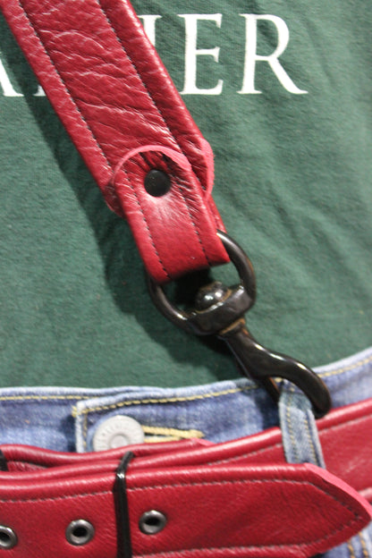 Burgundy Sam Brown with black hardware - view 4