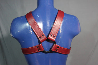 Classic Burgundy Extended X Harness, Soft Leather Strapping - view 2