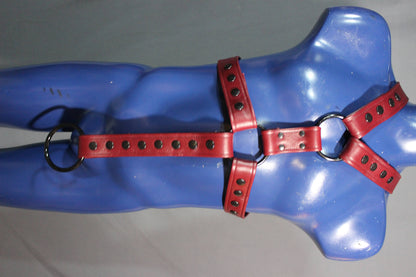 Classic Burgundy Extended X Harness, Soft Leather Strapping - view 5