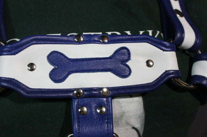 Blue and White Puppy Bone Harness - view 3
