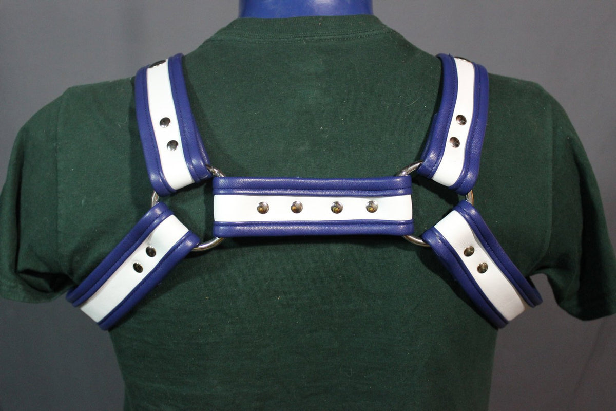 Blue and White Puppy Bone Harness - view 4