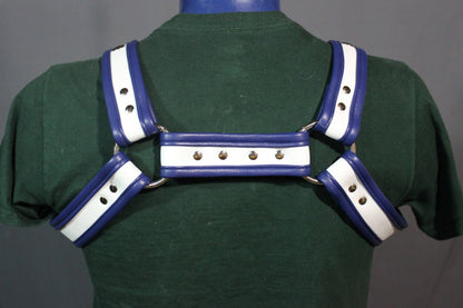 Blue and White Puppy Bone Harness - view 4