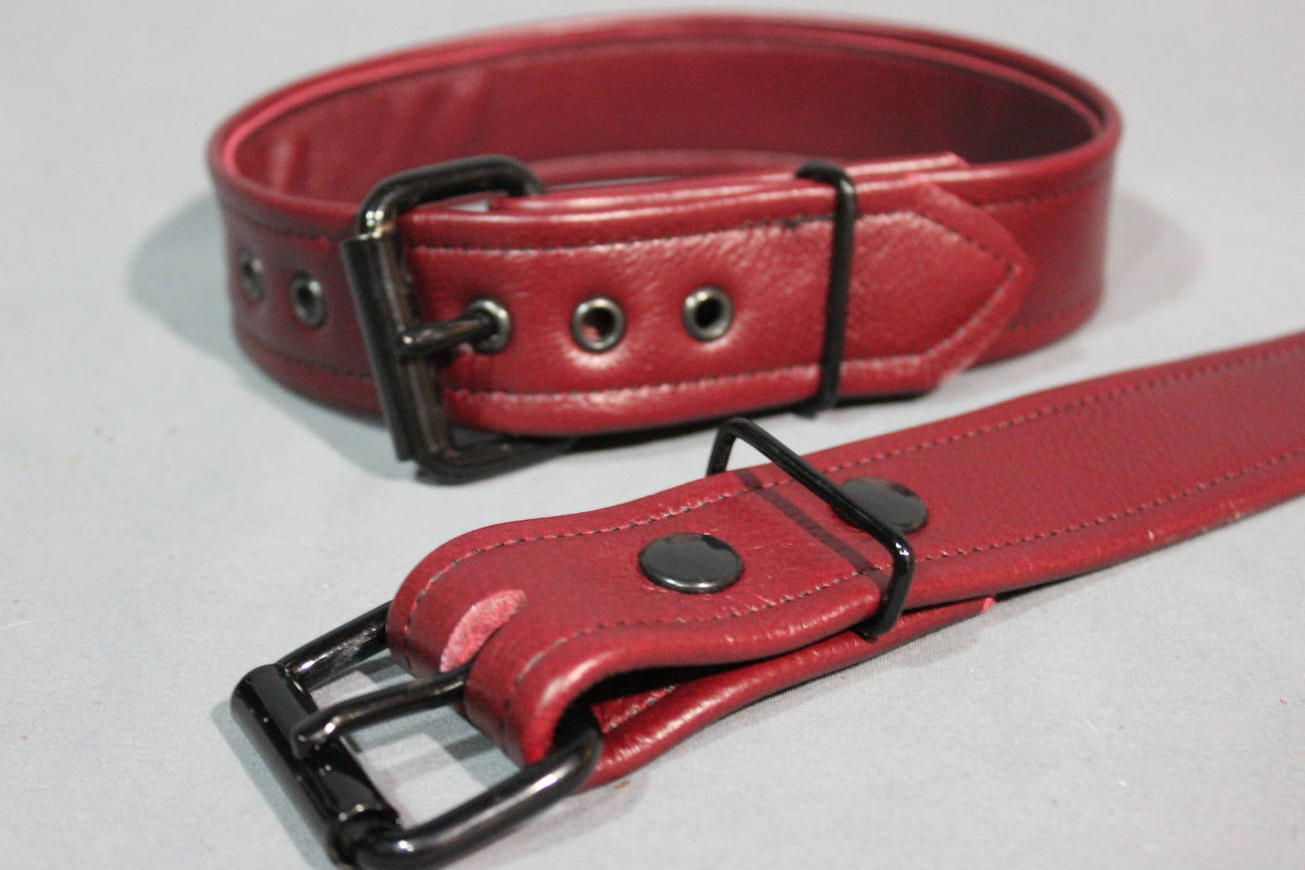 Burgundy Buckled Armbands - view 3