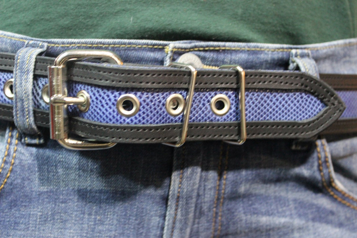 Ultra Durable Two Tone Snakeskin belt in BLUE - view 2