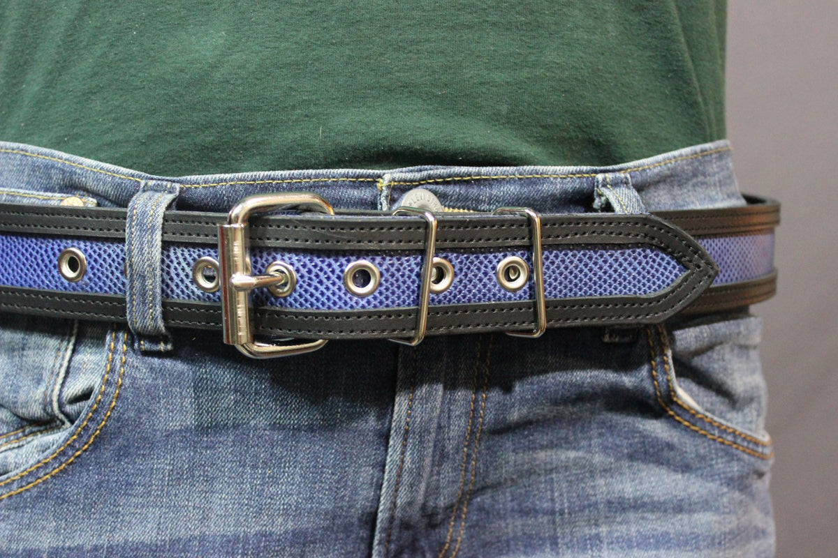 Ultra Durable Two Tone Snakeskin belt in BLUE - view 4
