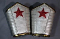 Oversize Wonder bracers in amazing PLATINUM leather - Sold as a PAIR! - front view