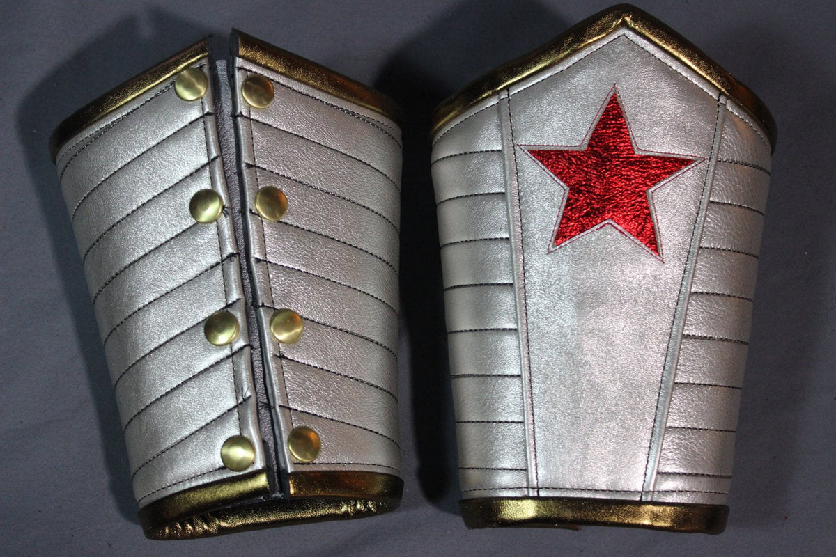 Oversize Wonder bracers in amazing PLATINUM leather - Sold as a PAIR! - view 4