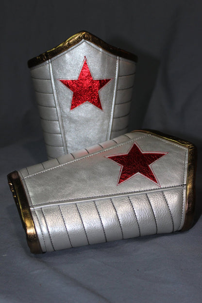 Oversize Wonder bracers in amazing PLATINUM leather - Sold as a PAIR! - view 5