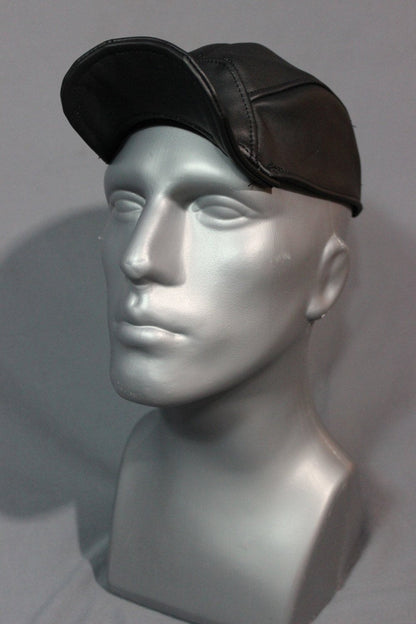 Curled Brimmed Leather Ball Cap - view 3