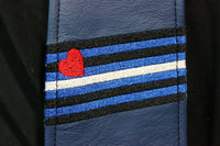 Leather Tie with Leather Pride Flag Embroidery - front view