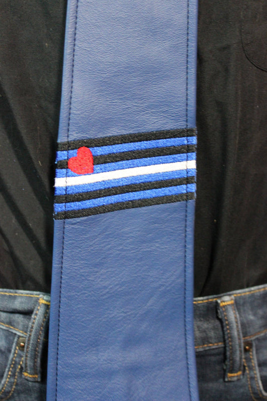 Leather Tie with Leather Pride Flag Embroidery - view 2
