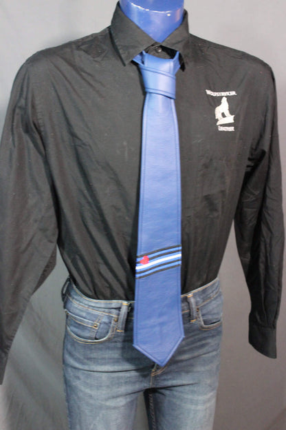 Leather Tie with Leather Pride Flag Embroidery - view 3
