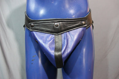 Our classic all leather jock with interchangeable codpiece in soft colored leather. - view 4