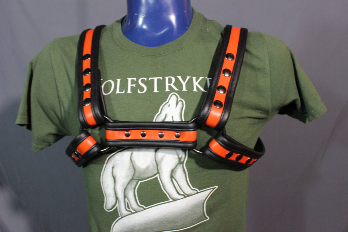 Black and Orange Bulldog Harness and Jock Combo! - view 2