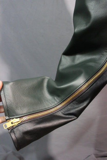 Sir Tom Matt's Collection - Classic Bar Chaps in Black and Green - view 4