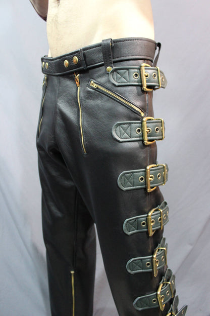Sir Tom Matt's Collection - Double Zip Buckle Pants - front view