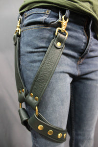 Sir Tom Matt's Collection - Hunter and Brass Leg Harness - front view