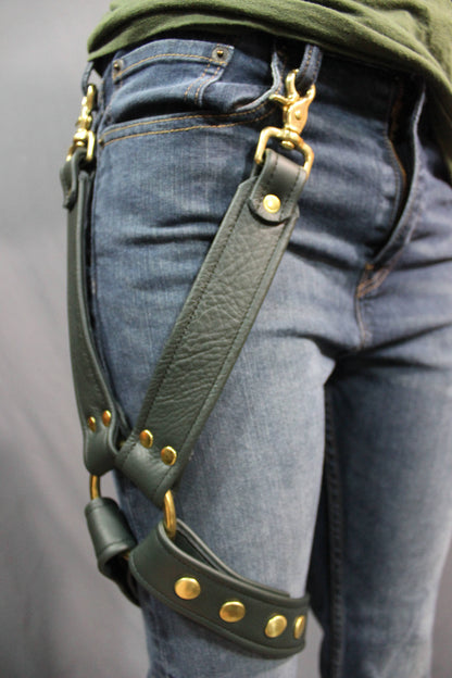 Sir Tom Matt's Collection - Hunter and Brass Leg Harness - front view