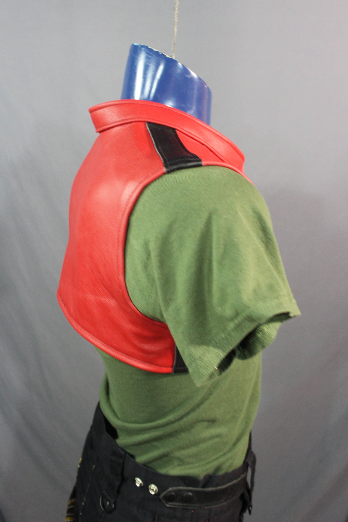 Opened Paneled Bolero Vest in Bright Red - view 4
