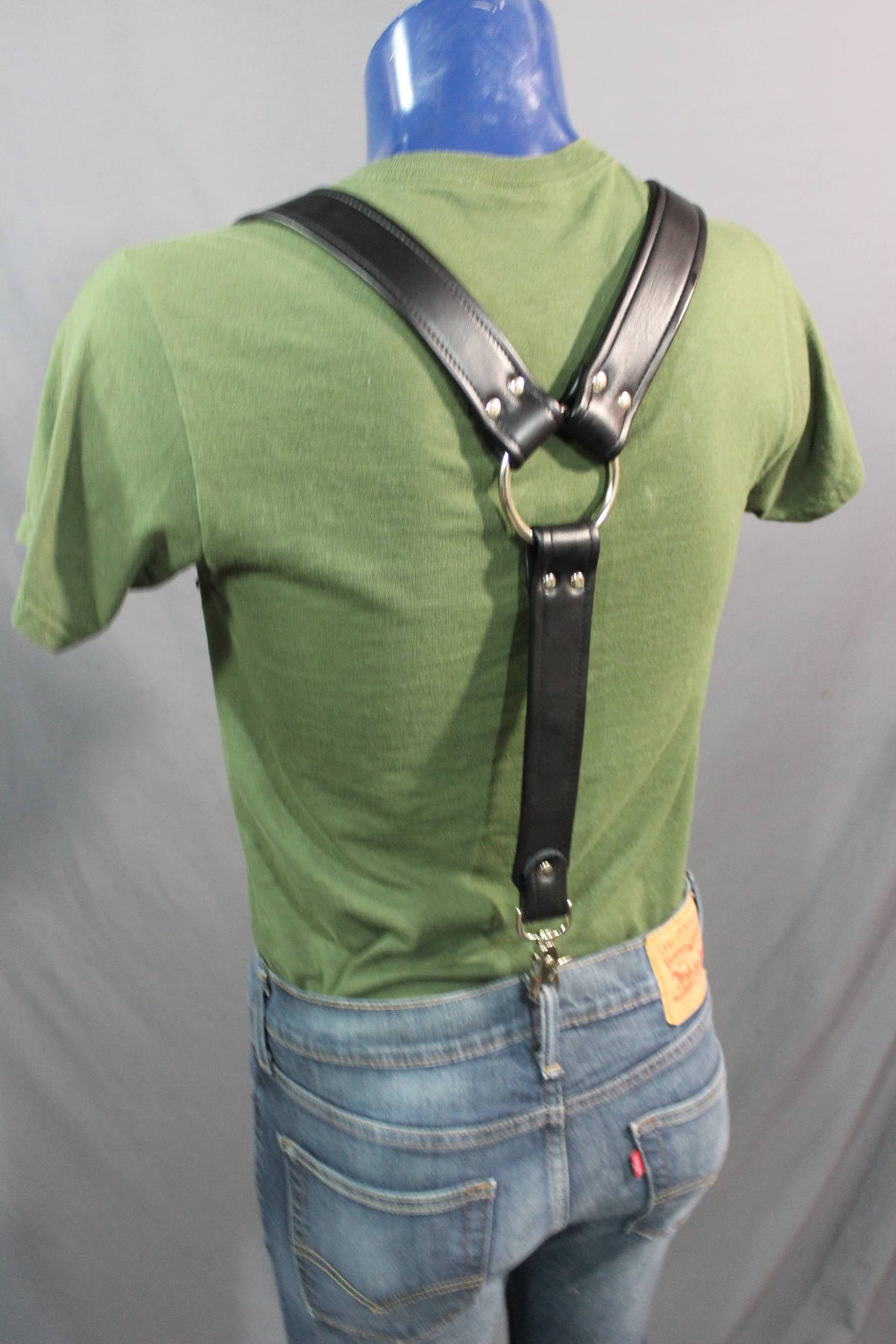 Our Back to Basics Black Leather Suspenders! - view 2