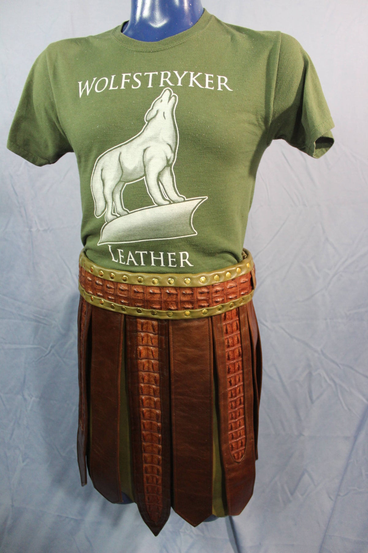 Amazing Cognac Frond Style Kilt with Croc Highlights - view 5