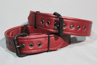 Burgundy Buckled Armbands - view 2
