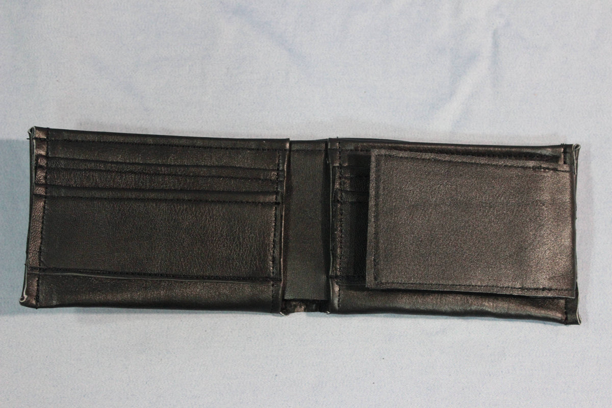 Classic Black Leather Wallet with removable ID flap - view 4