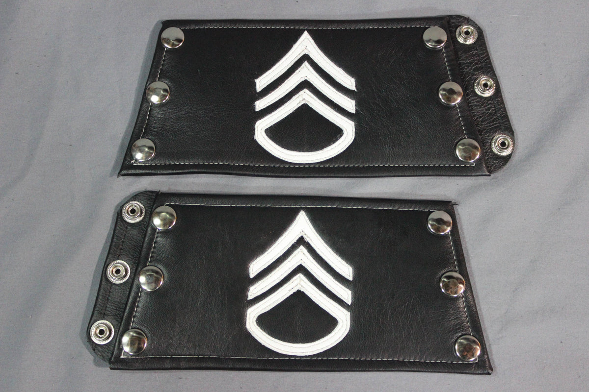 Wrist Bracer with Military Insignia - PAIR of Bracers. - front view