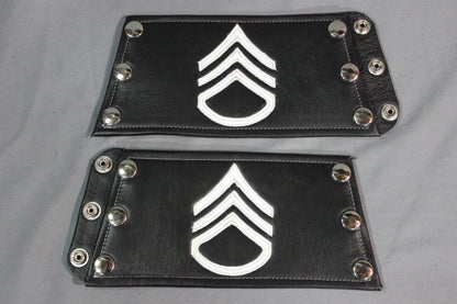 Wrist Bracer with Military Insignia - PAIR of Bracers. - front view