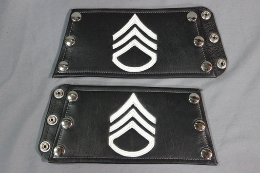 Wrist Bracer with Military Insignia - PAIR of Bracers. - front view