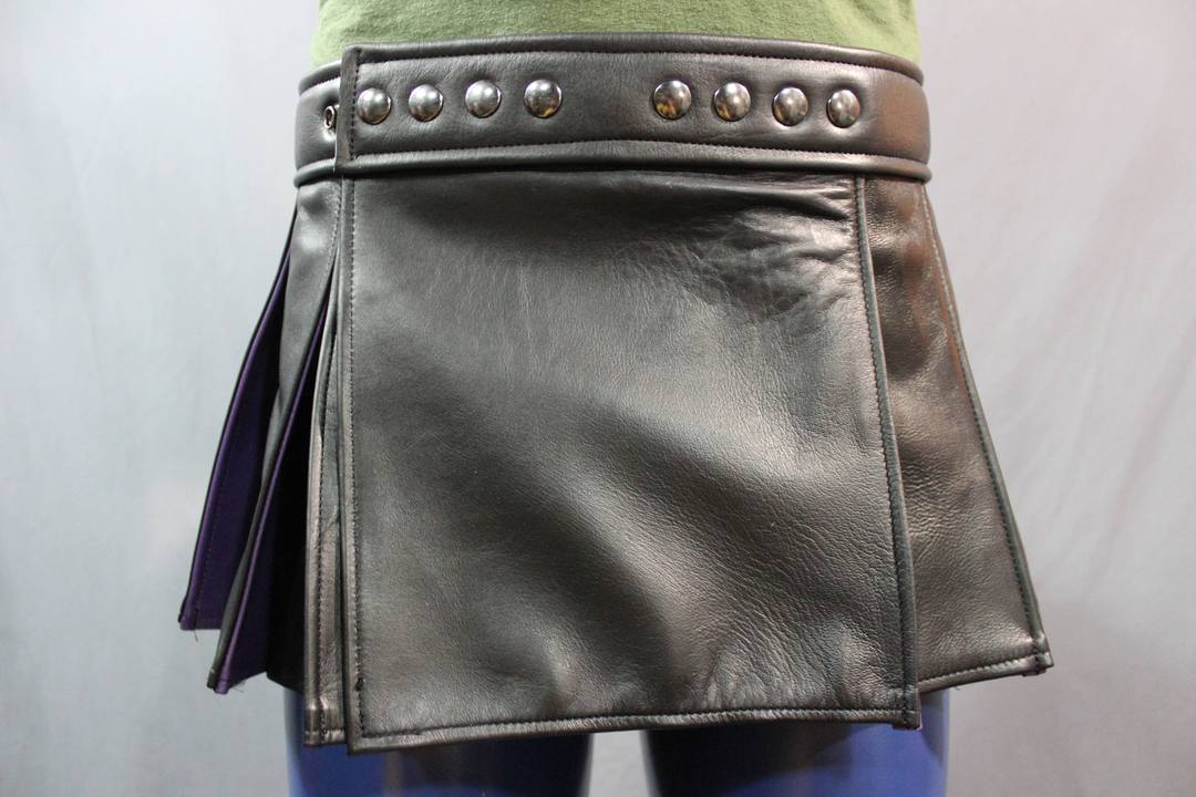 Pleated Leather Kilt - Short Version - view 6