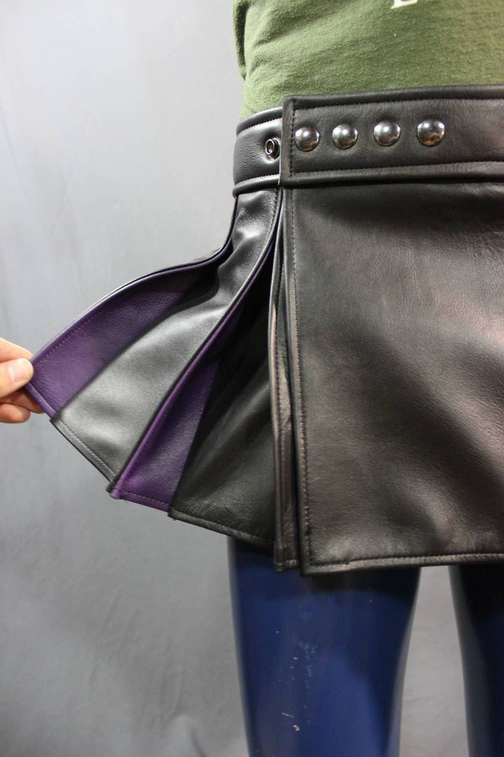Pleated Leather Kilt - Short Version - view 2