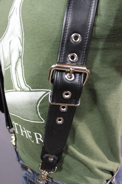 Our Back to Basics Black Leather Suspenders! - view 4