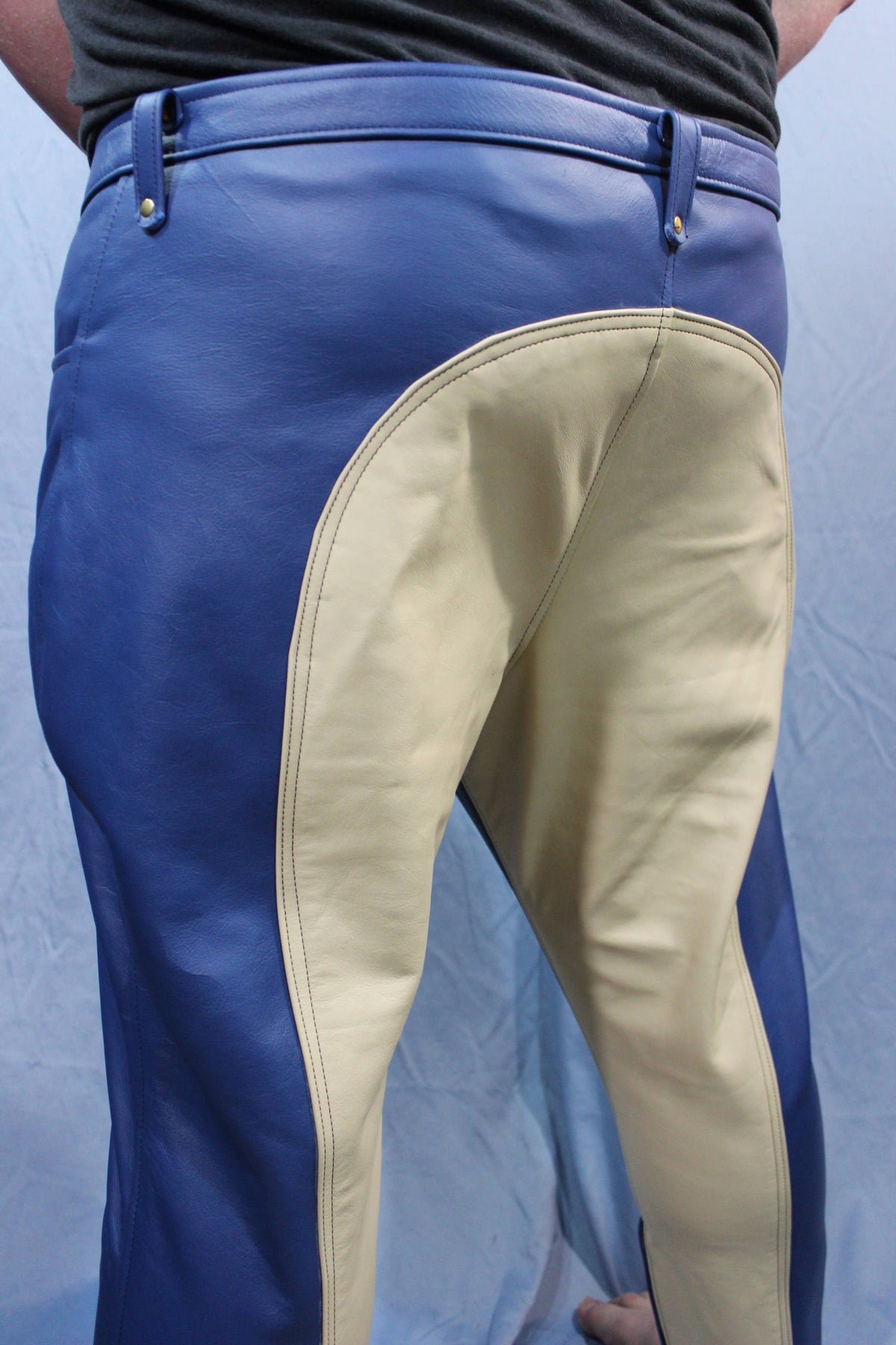 Sir Tom Matt's Collection - Cream and Blue Saddle Pants - view 4