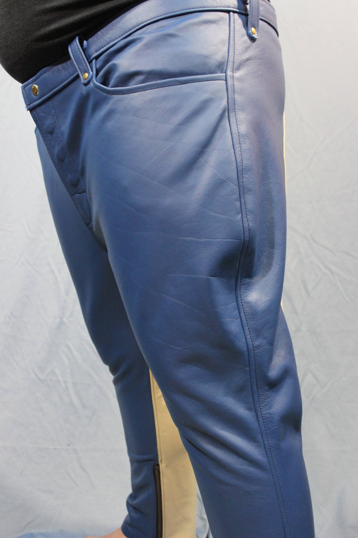 Sir Tom Matt's Collection - Cream and Blue Saddle Pants - view 5