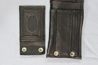 Classic Black Leather Wallet with removable ID flap - view 2