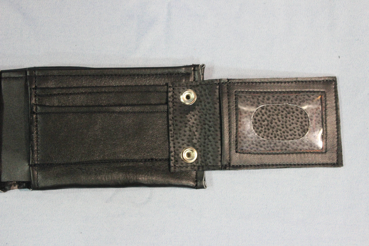 Classic Black Leather Wallet with removable ID flap - view 3